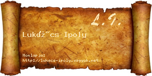 Lukács Ipoly névjegykártya