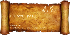 Lukács Ipoly névjegykártya